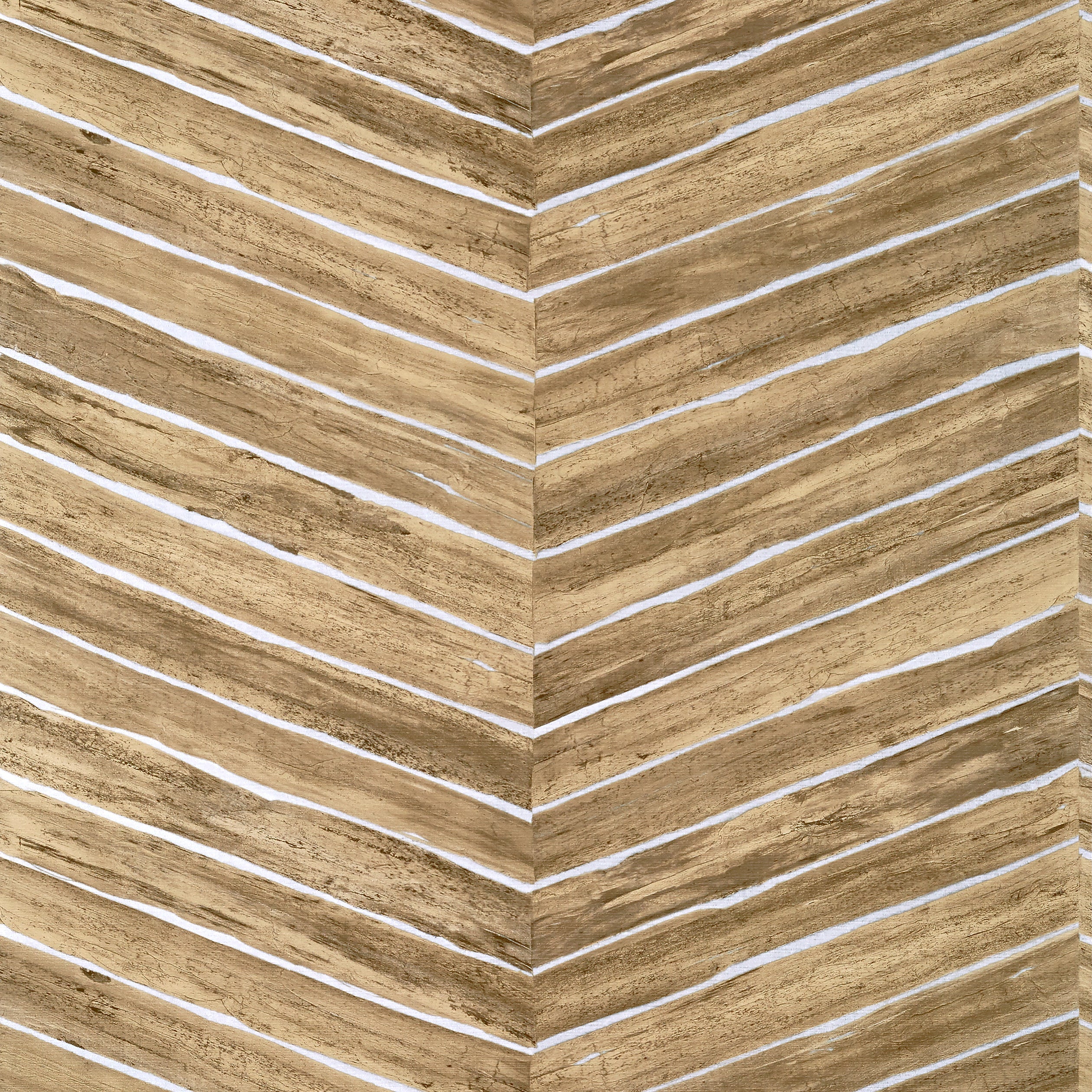 WOOD HERRINGBONE - Natural on Metallic Silver