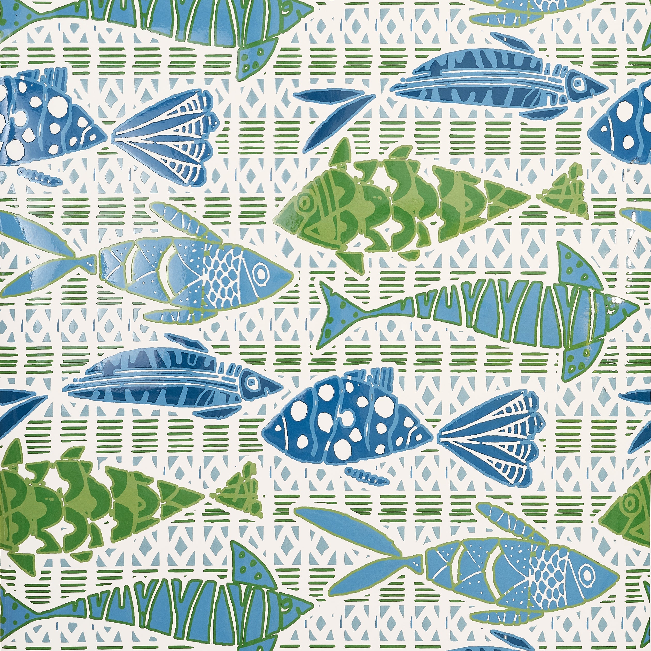 BATIK FISH - Blue and Green