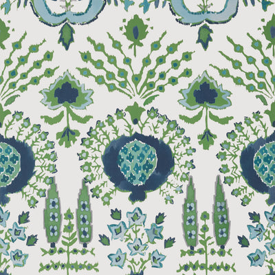 MENDOZA SUZANI - Blue and Green on White