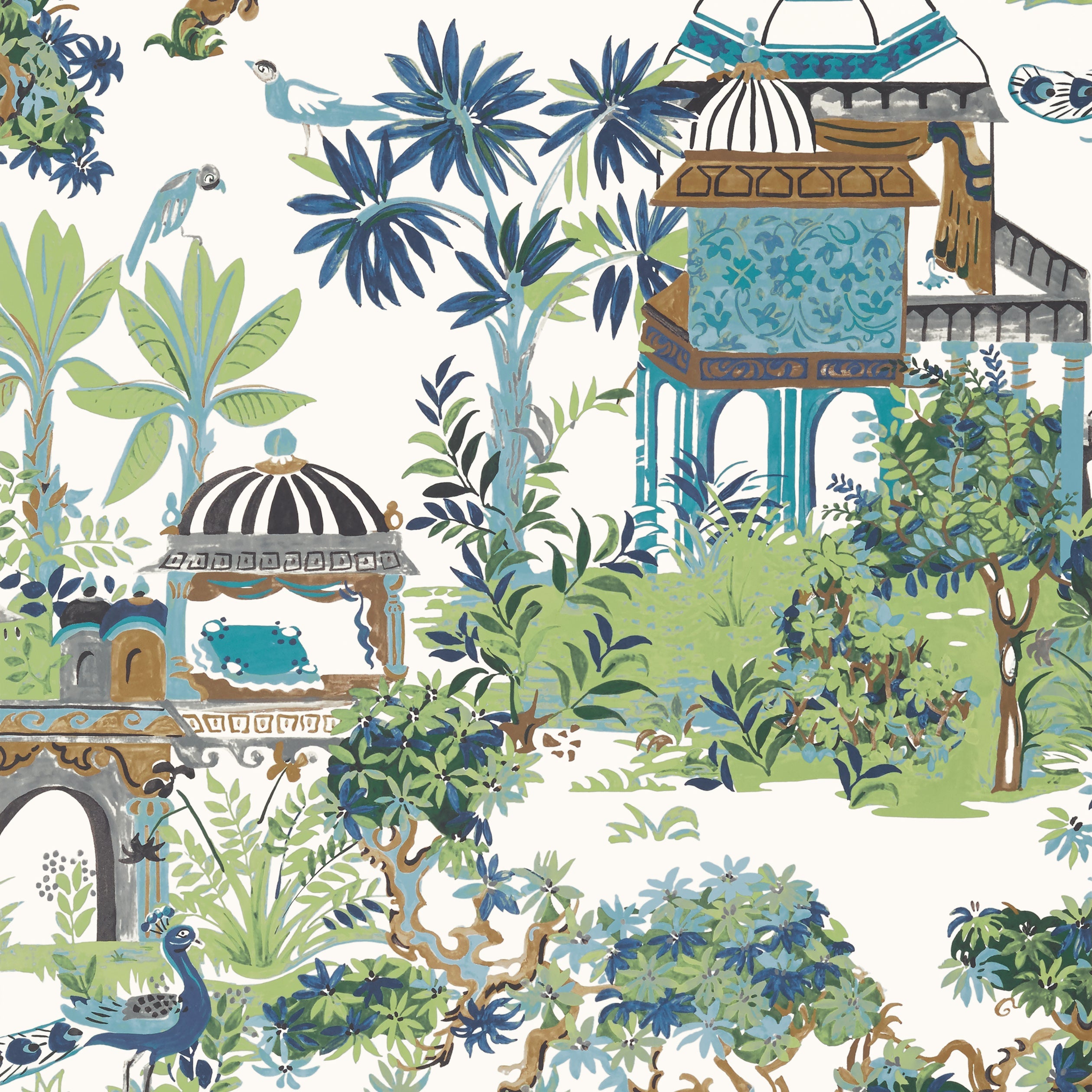 MYSTIC GARDEN - Blue and Green