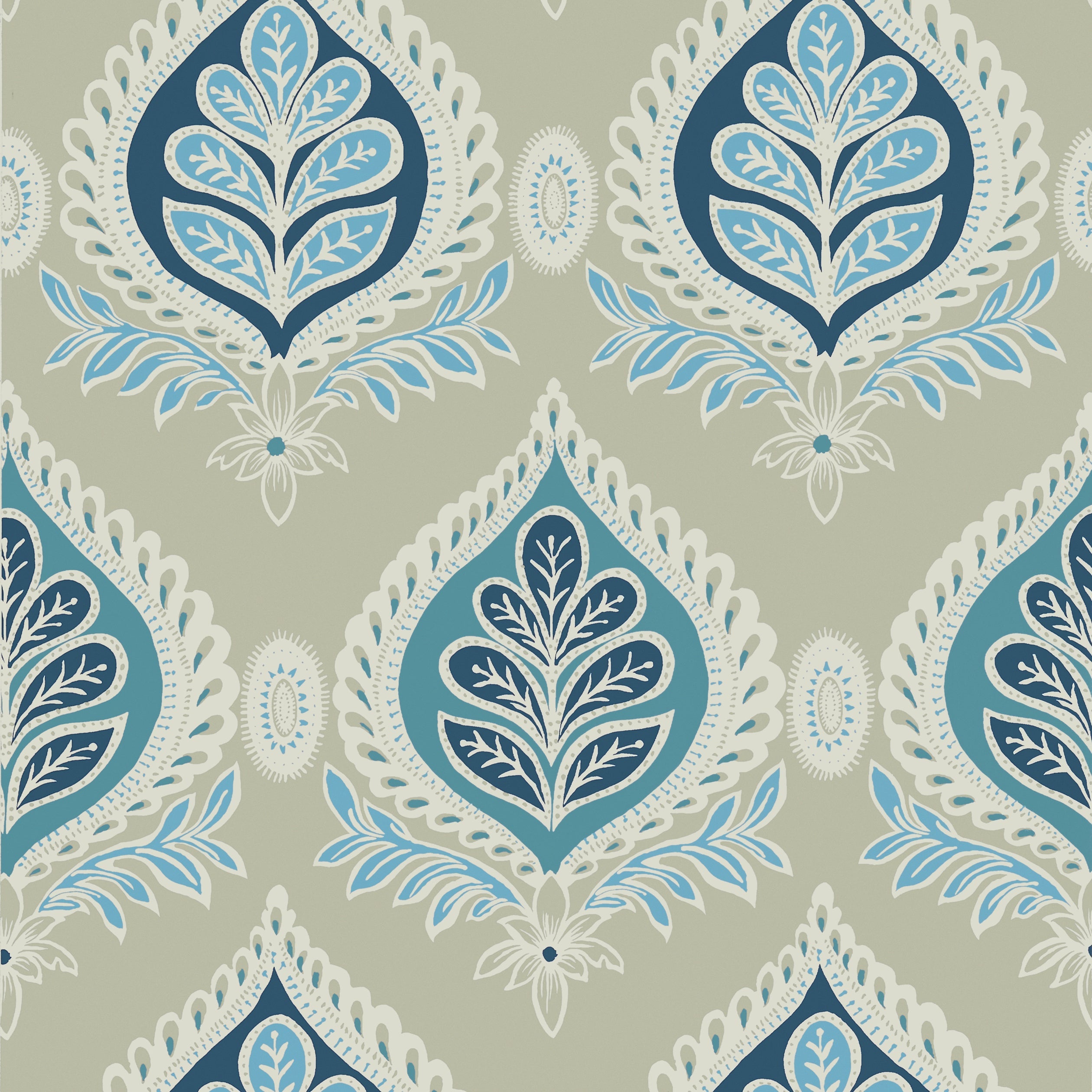 MIDLAND - Aqua and Beige
