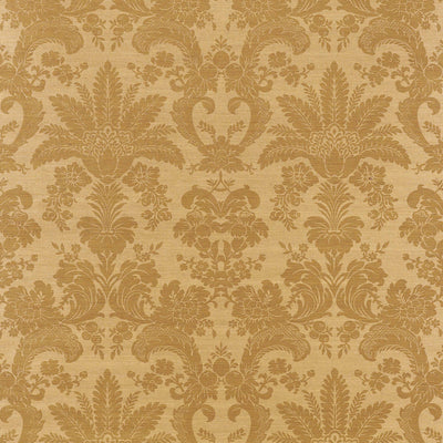 WEST INDIES DAMASK - Metallic Gold on Camel