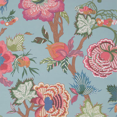 INDIENNE JACOBEAN - Raspberry and Teal