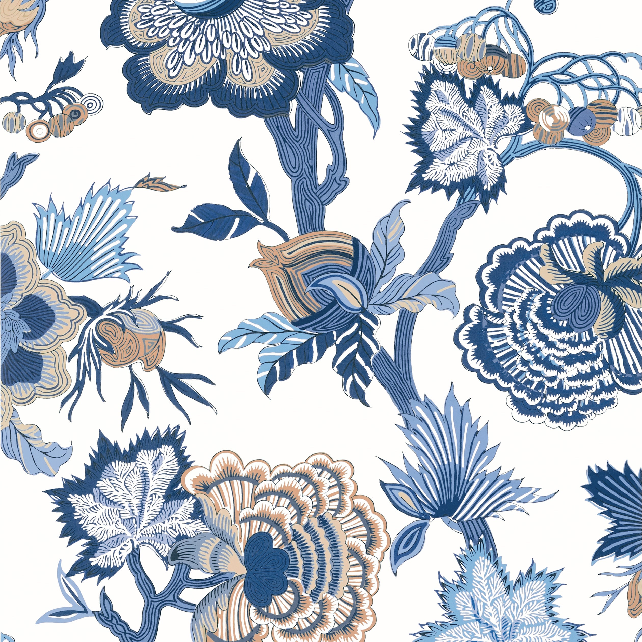 INDIENNE JACOBEAN - Blue and White