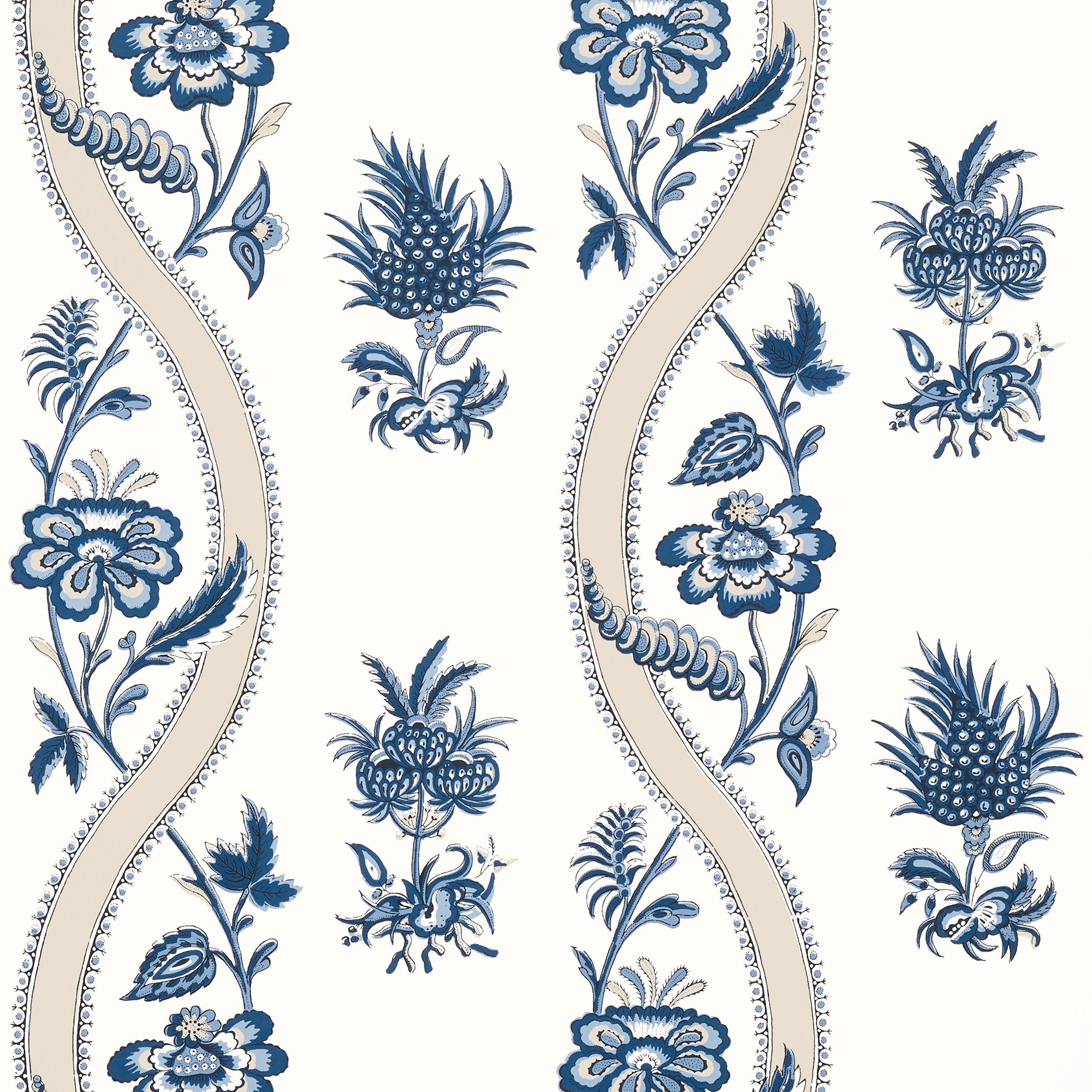 RIBBON FLORAL - Blue and White