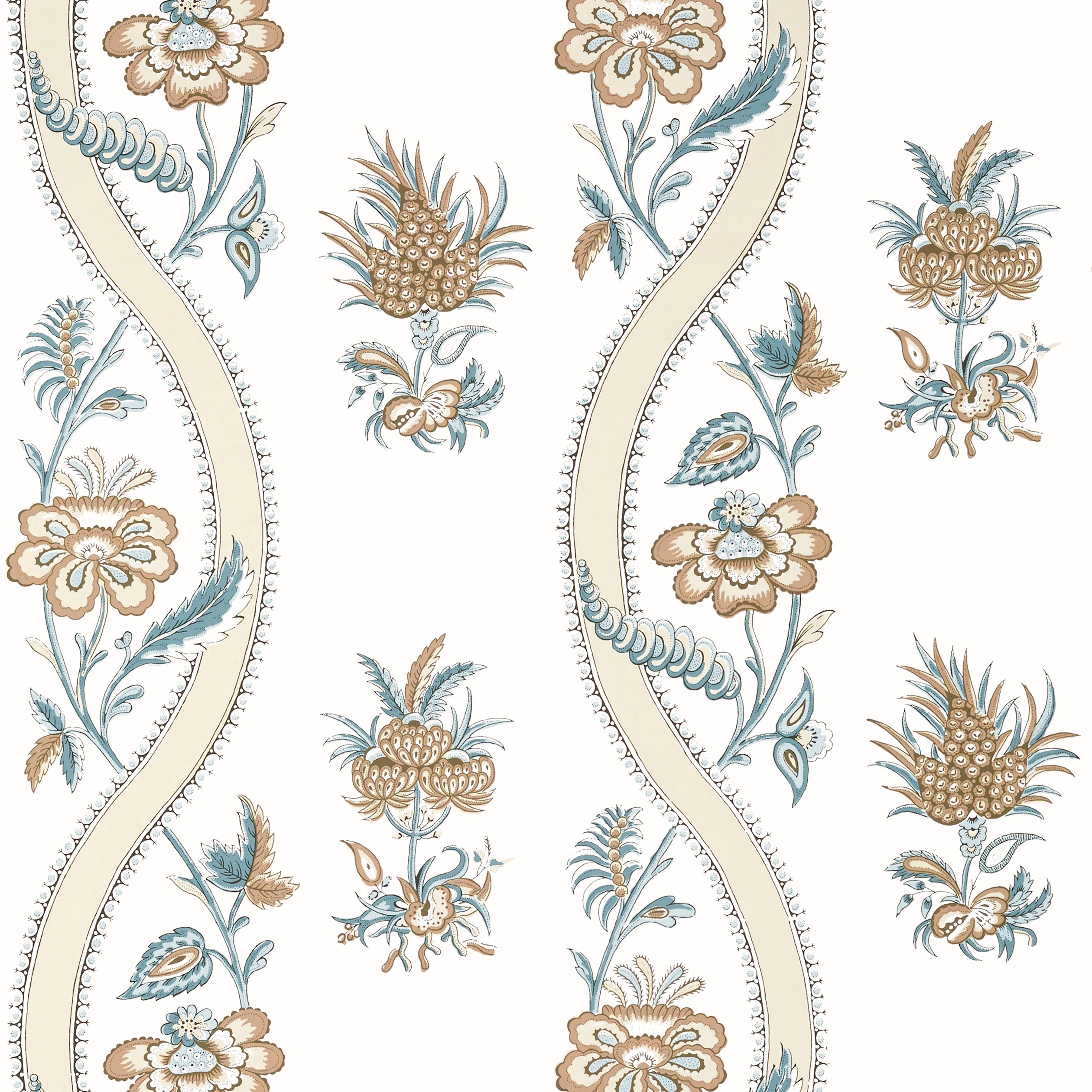RIBBON FLORAL - Beige and Spa Blue