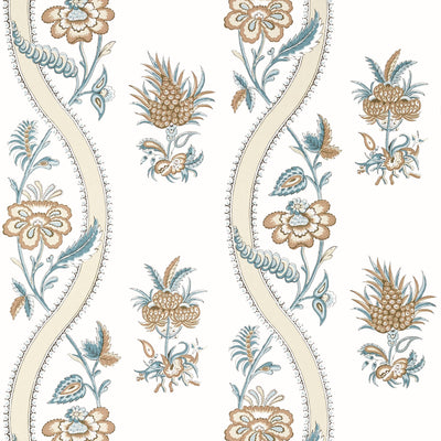 RIBBON FLORAL - Beige and Spa Blue