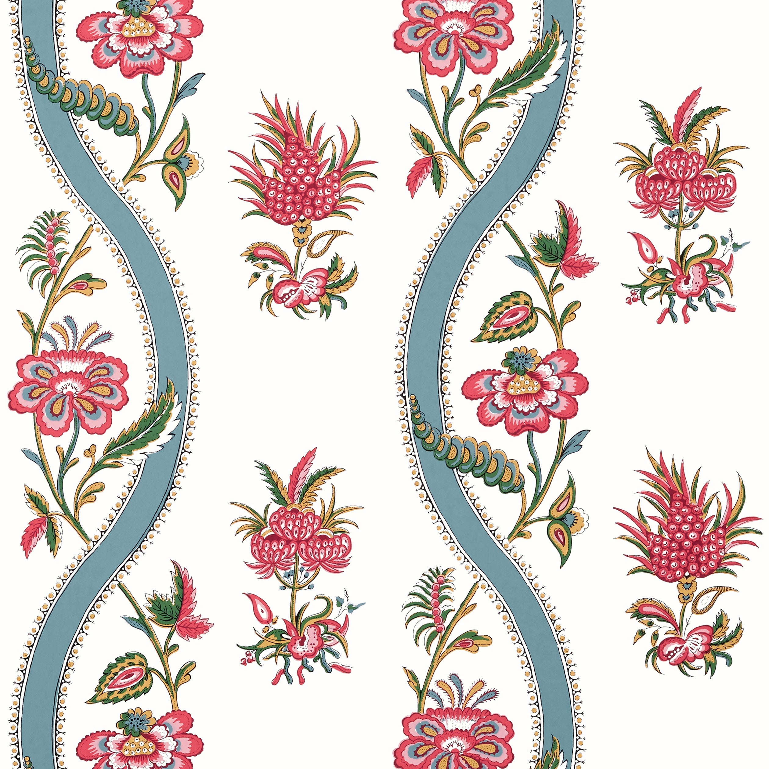 RIBBON FLORAL - Raspberry and Teal