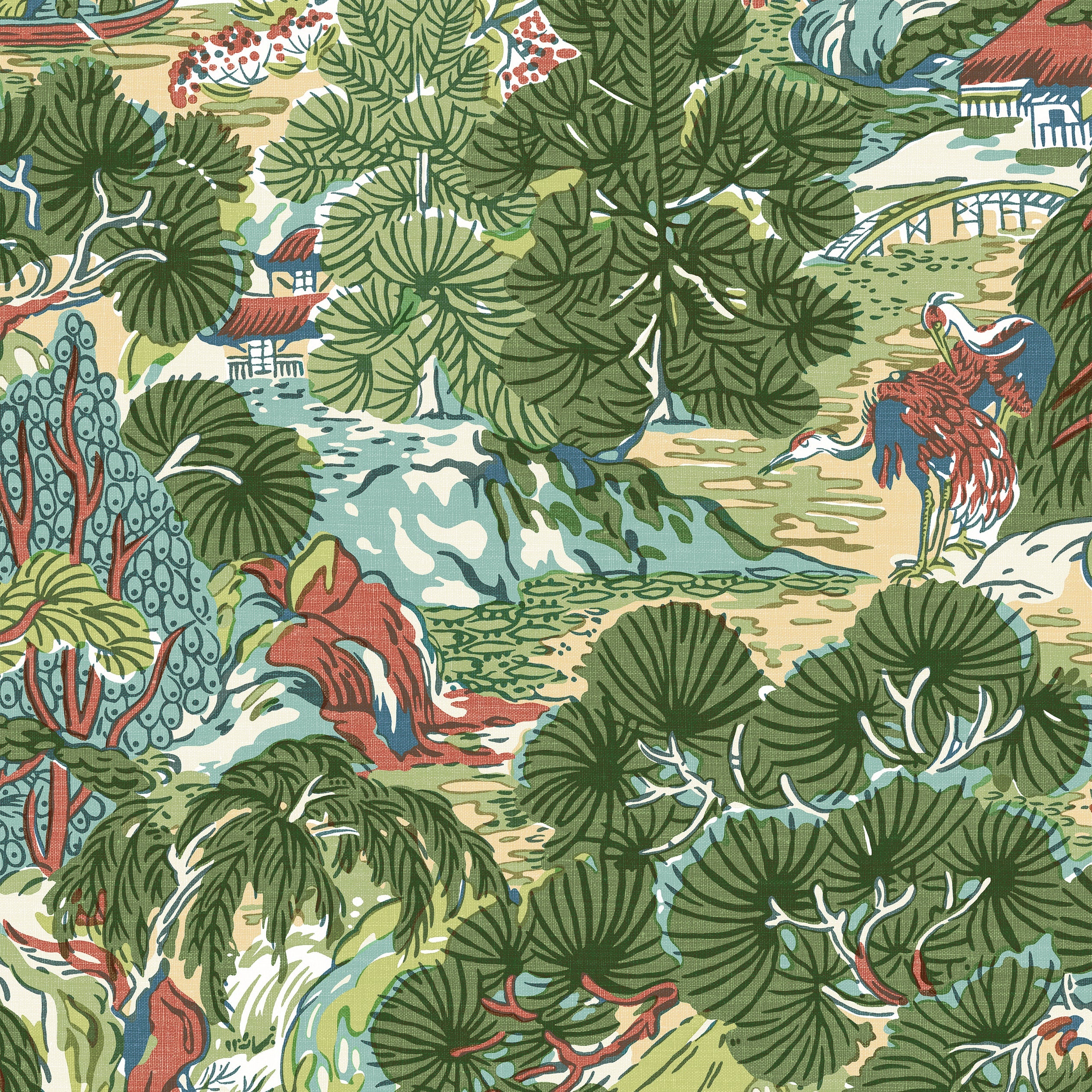 PAGODA TREES - Coral and Green
