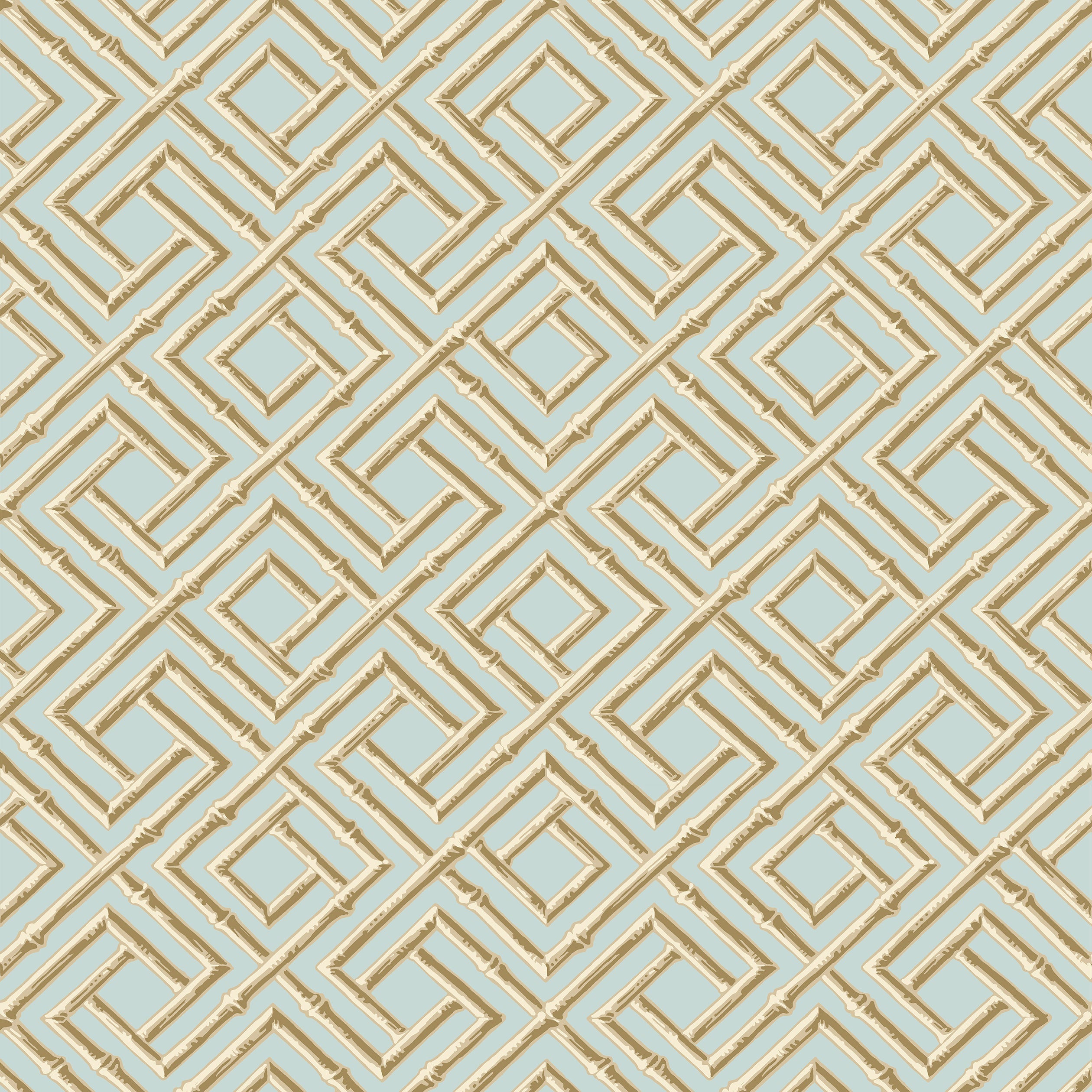 FRENCH LATTICE - Blue and Beige