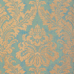 ARGENTINA DAMASK - Metallic Gold on Blue