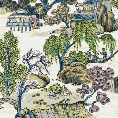 ASIAN SCENIC - Purple and Blue