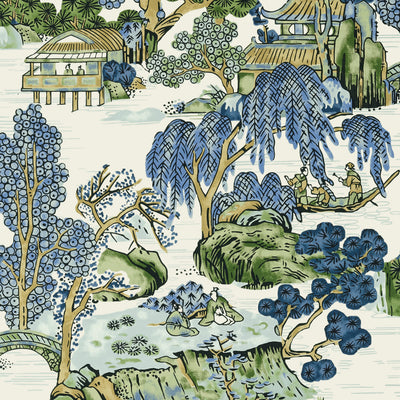 ASIAN SCENIC - Blue and Green