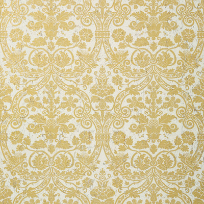 CURTIS DAMASK - Metallic Gold on White
