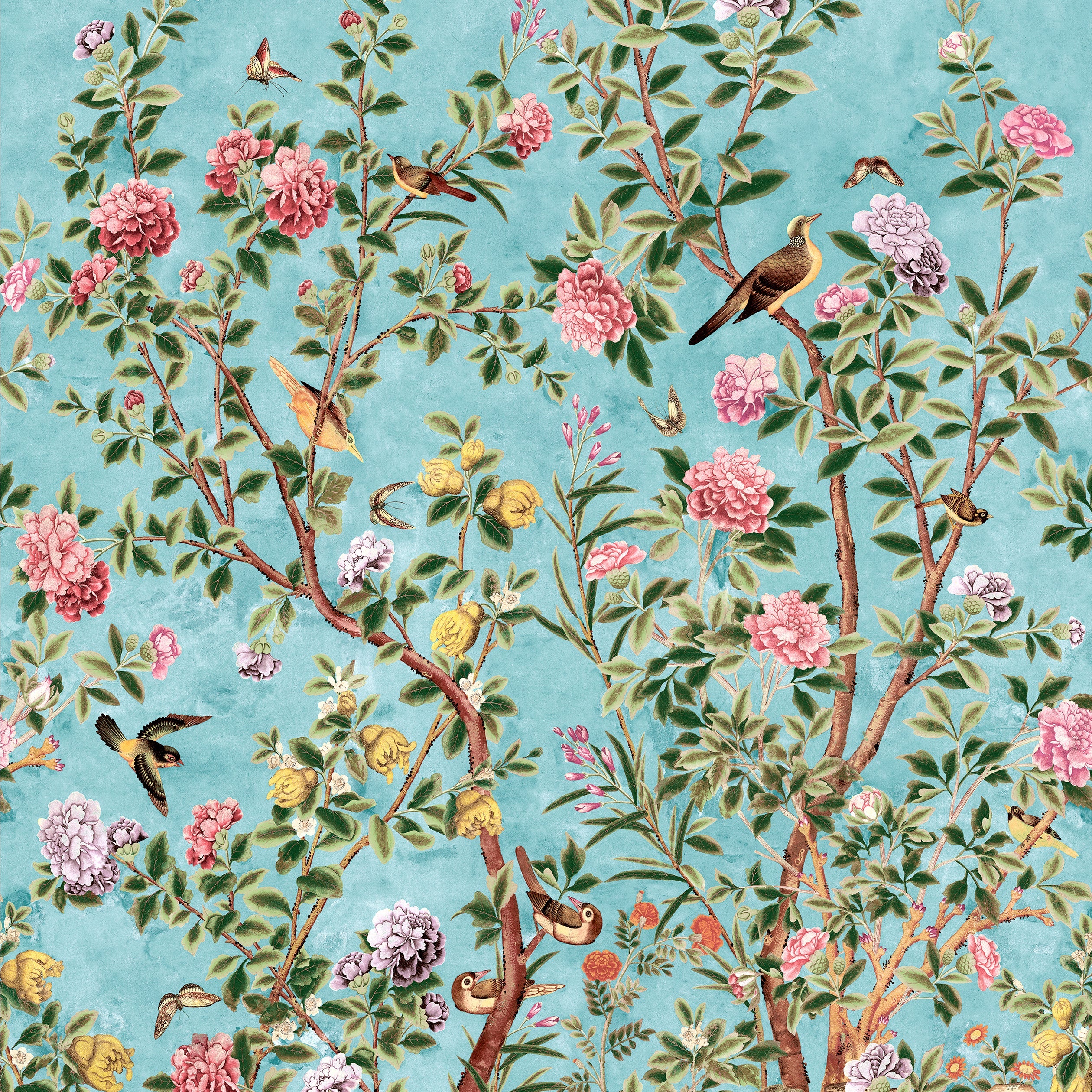 JARDIN BLOOM MURAL - Turquoise