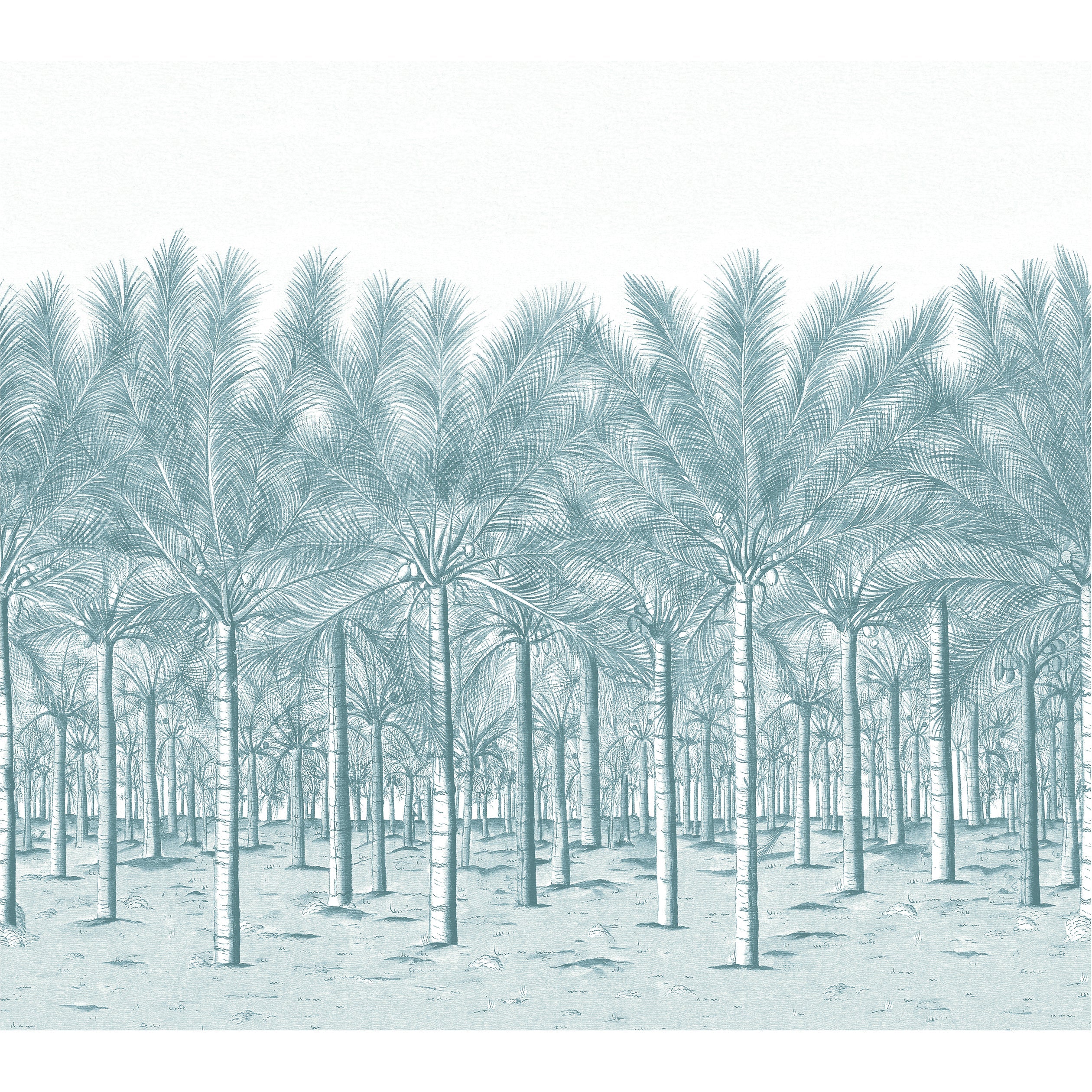 PALM GROVE MURAL - Spa Blue