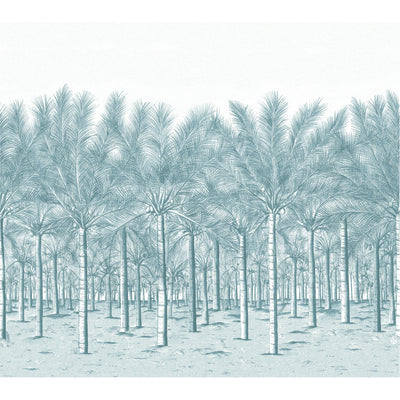 PALM GROVE MURAL - Spa Blue