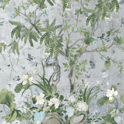 WILD WISTERIA MURAL - Metallic Silver