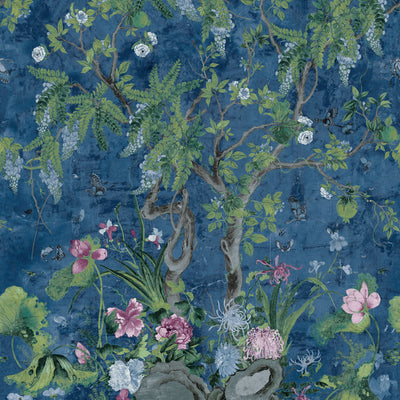 WILD WISTERIA MURAL - Navy