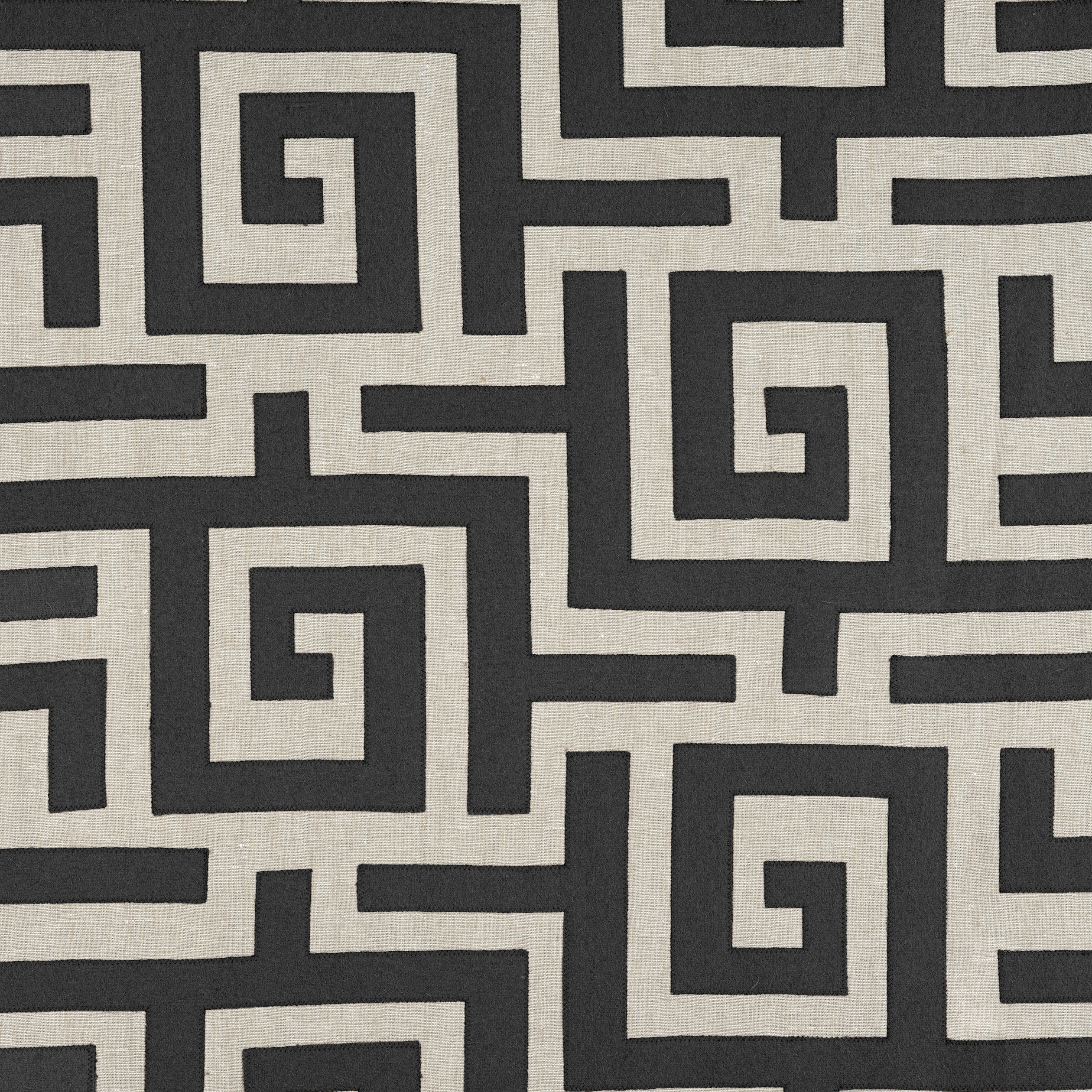TULUM APPLIQUE - Black on Natural