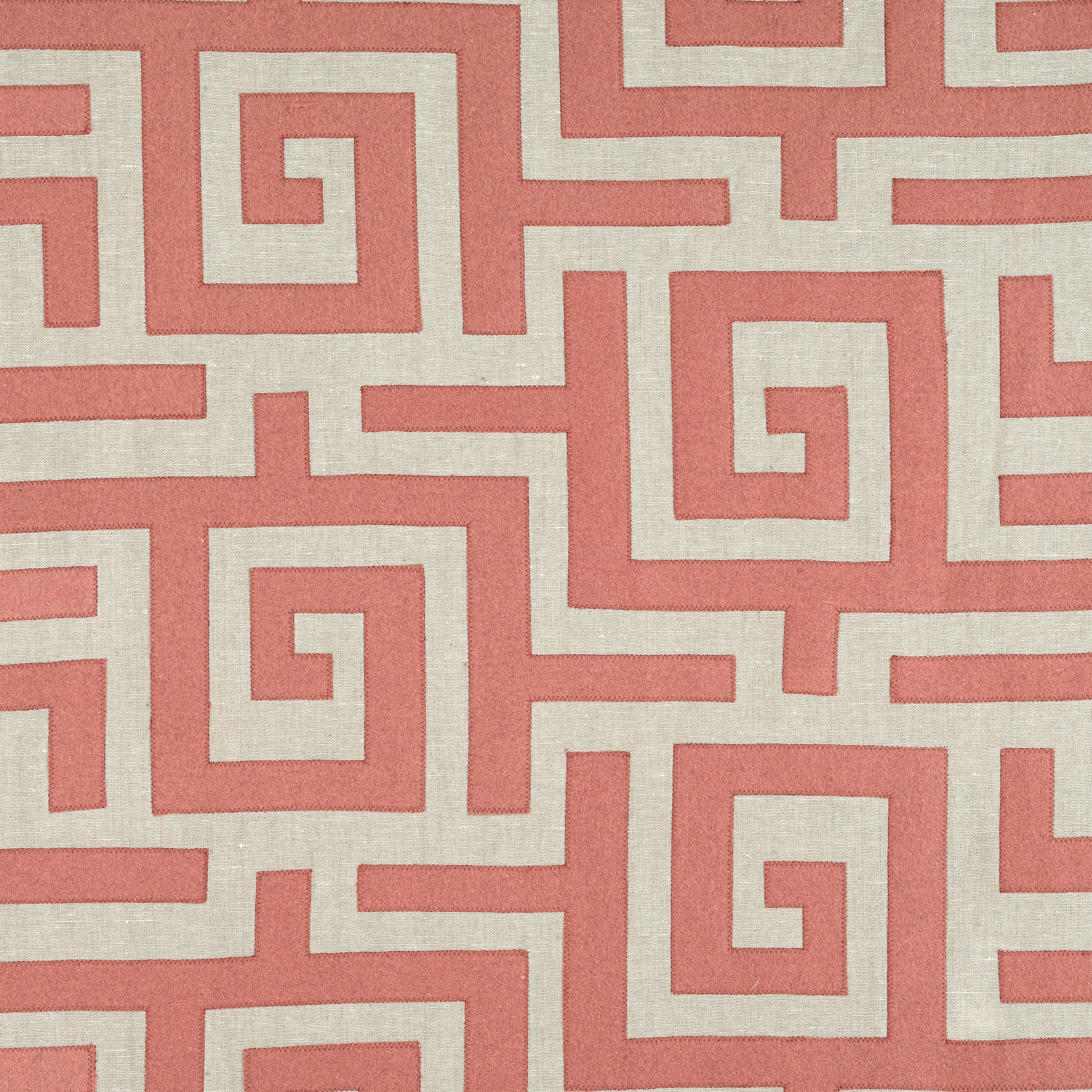 TULUM APPLIQUE - Coral on Natural