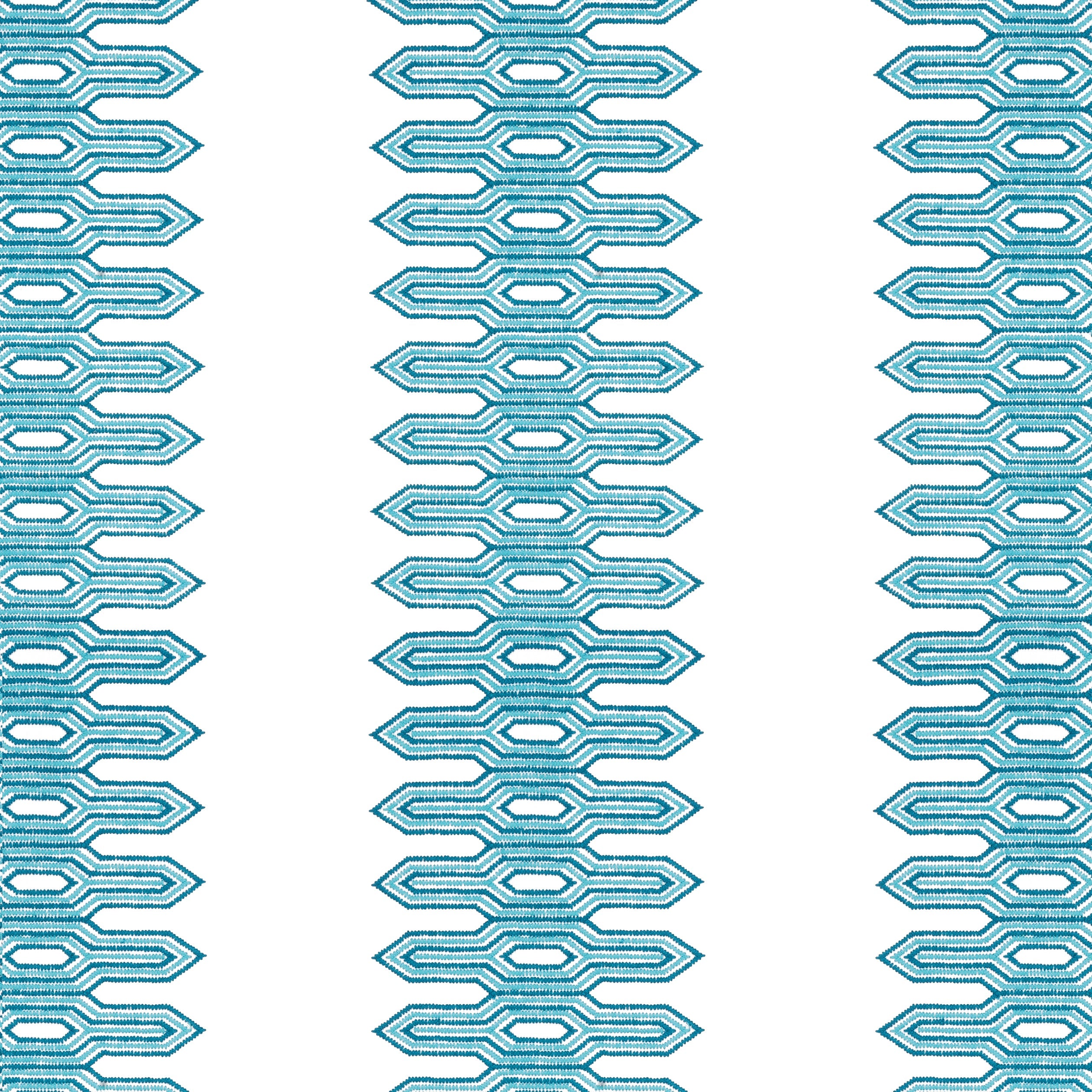 NOLA STRIPE EMBROIDERY - Aqua