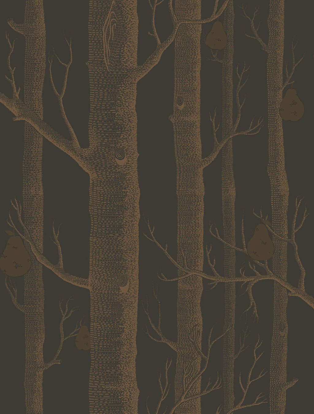 Woods & Pears Metallic Bronze on Charcoal