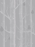 Woods & Pears White & Metallic Silver on Grey