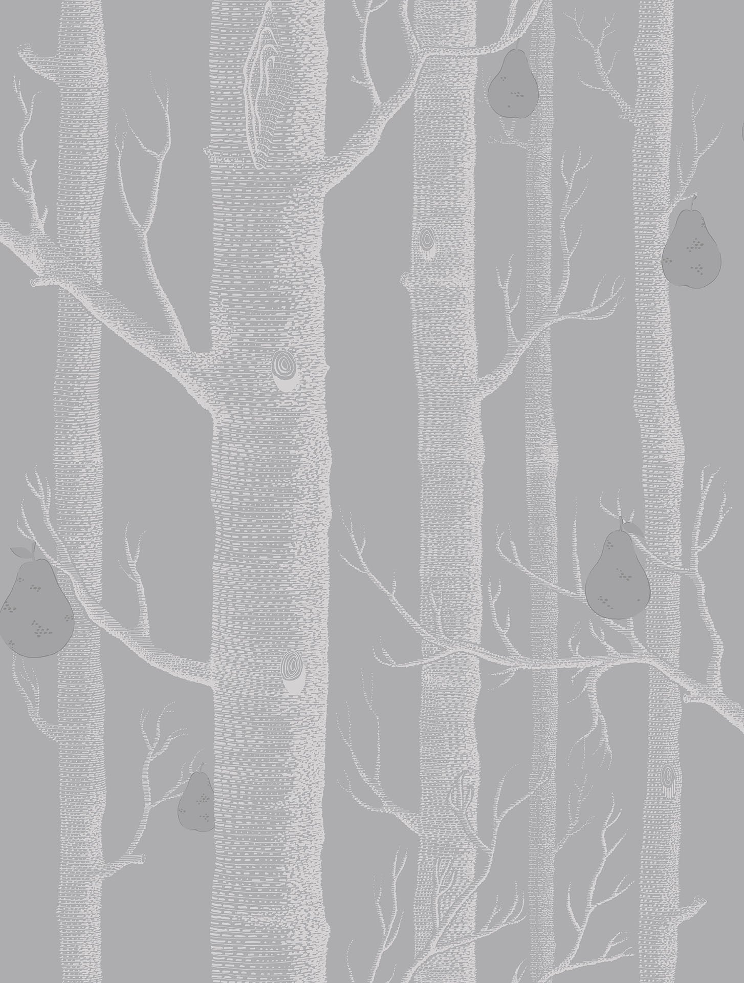 Woods & Pears White & Metallic Silver on Grey