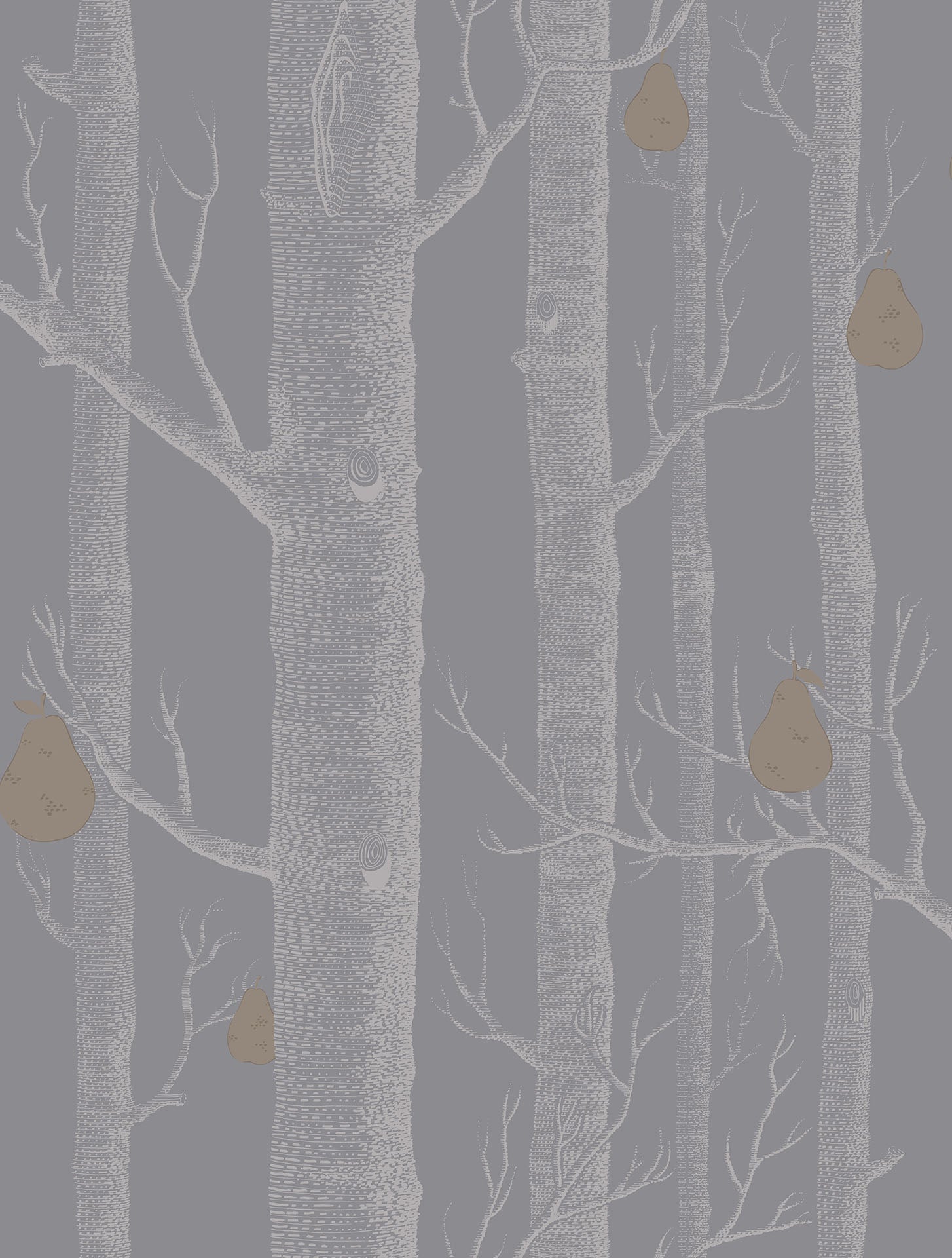 Woods & Pears Metallic Silver & Metallic Bronze on Lilac Grey