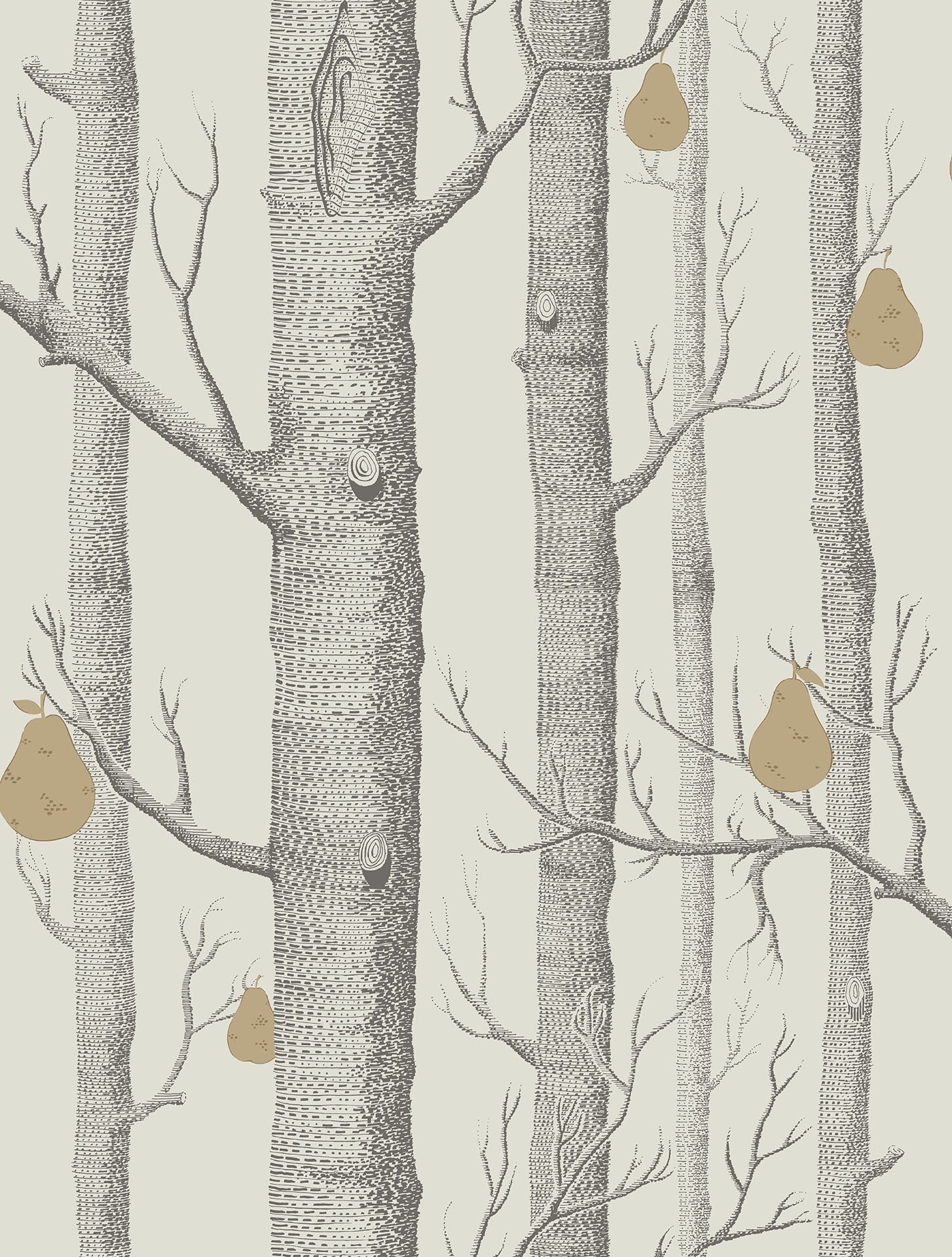 Woods & Pears Soot & Metallic Gold on Stone
