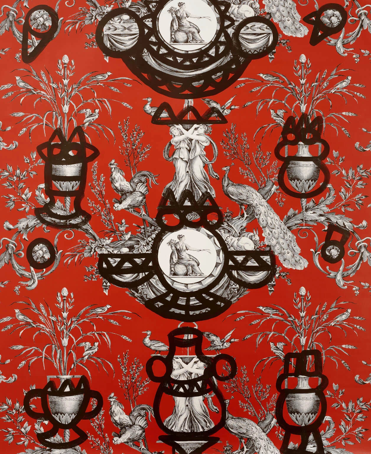 Fontaine et animaux barbouillage Noir/Blanc - Les Dessins 4