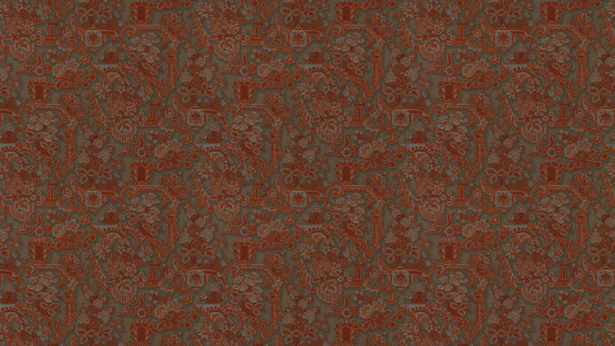 Brocade Vermilion - Les Tapisseries